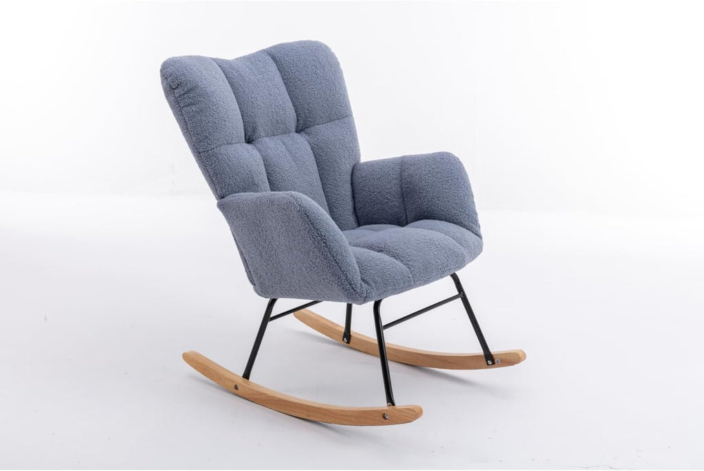 Light Blue Rocking Chair for Living Room Indoor