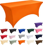 2-Pack 4ft Spandex Table Covers for Rectangular Folding Tables - Wrinkle Resistant Stretch Tight Table Cloths - Ultimate Fitted Table Protector for Parties, Banquet, and Wedding