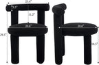 Black Sherpa Dining Chairs Set of 2, Armless Upholstered Boucle Kitchen Chairs with Backs Comfy Accent Side Chair for Living Room, Dining Room, Reception