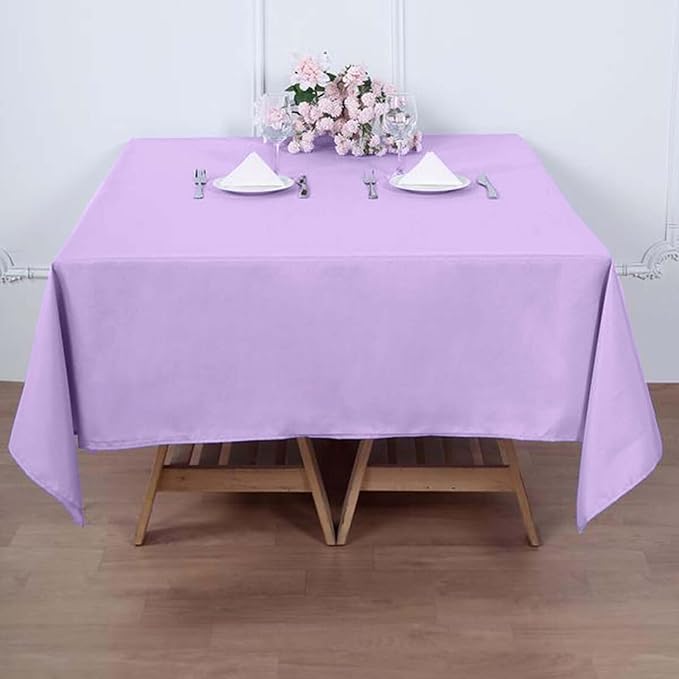 Efavormart 70" Lavender Square Polyester Tablecloth for Dining Table, Wedding, Party, Event, Banquet, Restaurant Decoration