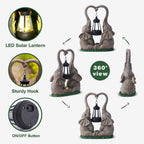 Elephant Statue Garden Decor with LED Solar Lights-Set of 2 Good Luck Elephant Outdoor Statue Christmas Decorations for Yard Patio,Porch,Home -Mothers Day Gifts for Women, Mom, Grandma
