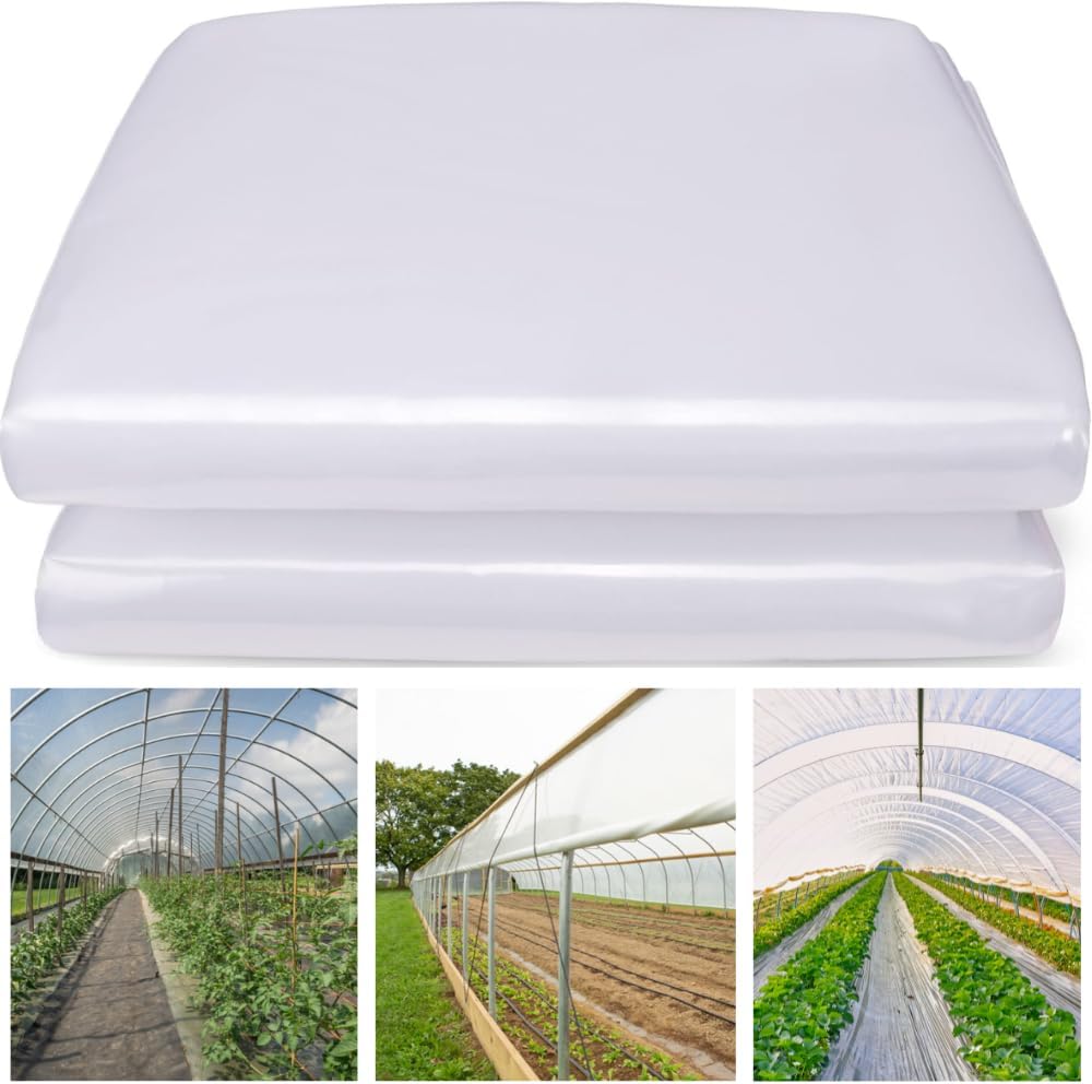 Farm Plastic Supply - Clear Greenhouse Plastic Sheeting - 6 mil - 4 Year UV Resistant Polyethylene Greenhouse Film, Replacement Cover, Hoop House Green House Cover for Gardening, Farming (25' x 40')