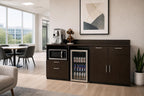 BREAKtime Breakroom Coffee Bar Cabinet with Door Storage, Mini Fridge and Microwave Space, Commercial-Grade, Fully Assembled, 84" W x 24" D x 36" H, Appliances Not Included