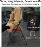 Padded Folding Office Stool, Portable Commercial Chairs, Foldable Office Chair Metal with Backrest, Leather Padded Folding Seat for Home, Church Wedding Events(Brown)