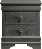 Modern Style 2-Drawer Night Stand Made with Wood in Metallic,for Small Spaces