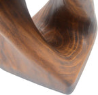 Modern End Table Square Solid Wood Pedestal Side Table Rustic Plant Stand with Twisted Design for Living Room, Bedroom, Office, Antique Brown