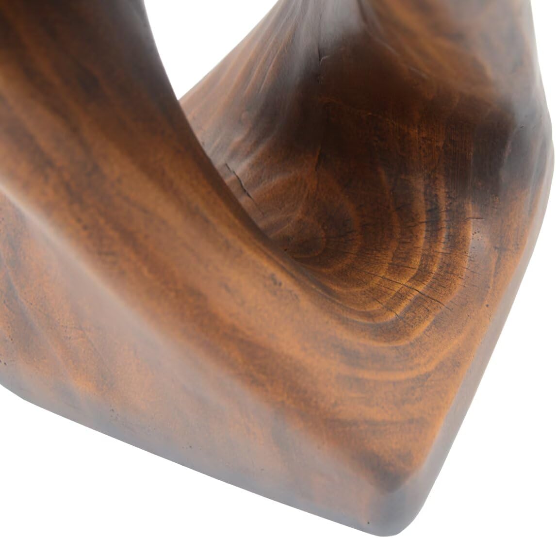 Modern End Table Square Solid Wood Pedestal Side Table Rustic Plant Stand with Twisted Design for Living Room, Bedroom, Office, Antique Brown
