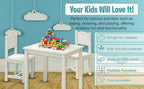 HYGRAD BUILT TO SURVIVE Kids Wooden Table and Chair Set - Stable and Sturdy Toddler Activity Table for Craft, Art - Perfect Children Gift for Livingroom, Daycare, Classroom, Playroom (White)