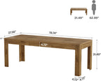 Tribesigns Dining Table for 6-8, 78.7-Inch Long Rectangle Kitchen Table, Modern Kitchen Dining Room Furniture, (78.74" L x 27.56" W), Brown