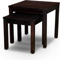 2-Piece Eucalyptus Nesting Table Set with Espresso | Nesting tables for storage and entertaining