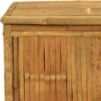 Bamboo Patio Storage Box 43.3x20.5x21.7 Inches | Durable Natural Material, Open Slats Ventilation, Indoor Outdoor Use, Storage Bench