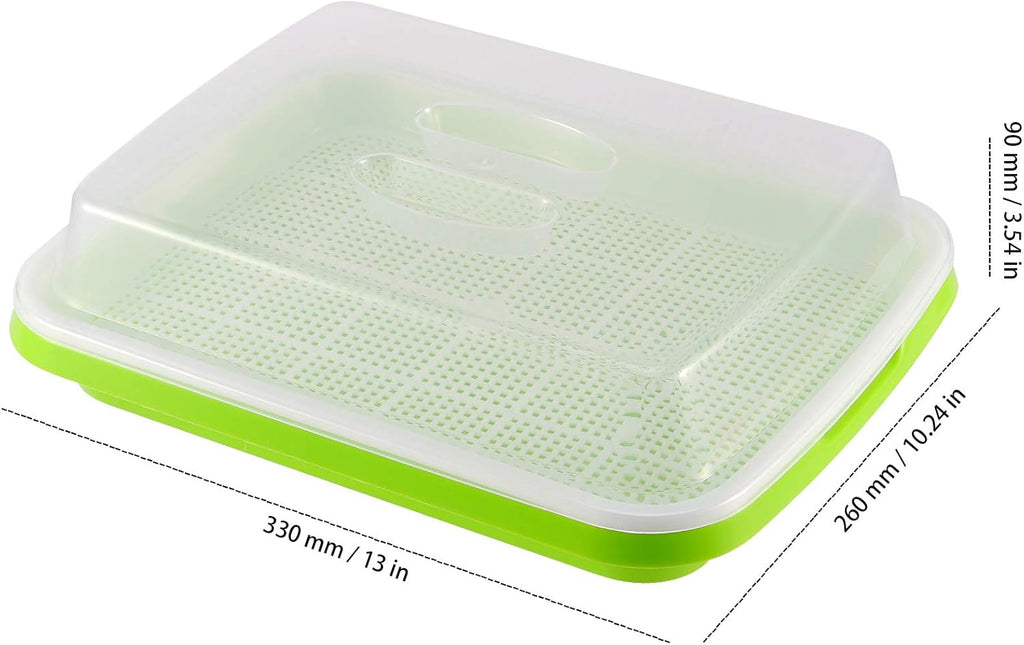 8 Pack Seed Sprouter Tray, BPA Free, Big Capacity Seed Germination Tray, Healthy Wheatgrass Seeds Grower with Lid for Growing, Bean Sprouts, Cat Grass, Wheat Grass, Mung Beans