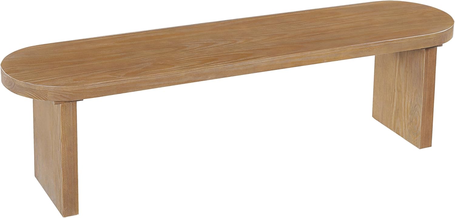 Merax 62.8" Solid Pine Dining Bench with Thick Block Legs – Rustic Modern Wood Seating for 3 Adults, Heavy Duty 350lbs Capacity, Natural Finish for Farmhouse Dining Room & Kitchen