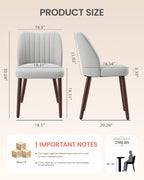 Upholstered Dining Chairs Set of 6, Farmhouse Fabric Kitchen Chairs with Solid Wood Legs, Modern Dining Room Chairs for Restaurant & Cafe, Light Grey