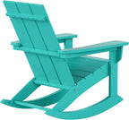 HDPE Shoreside Modern Rocking Poly Adirondack Chair (Set of 4),Turquoise