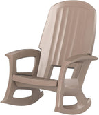 Semco Plastics Rockaway Heavy Duty Polyethylene All Weather Outdoor Rocking Chair with Backrest and Armrests for Porch, Deck and Patio, Taupe