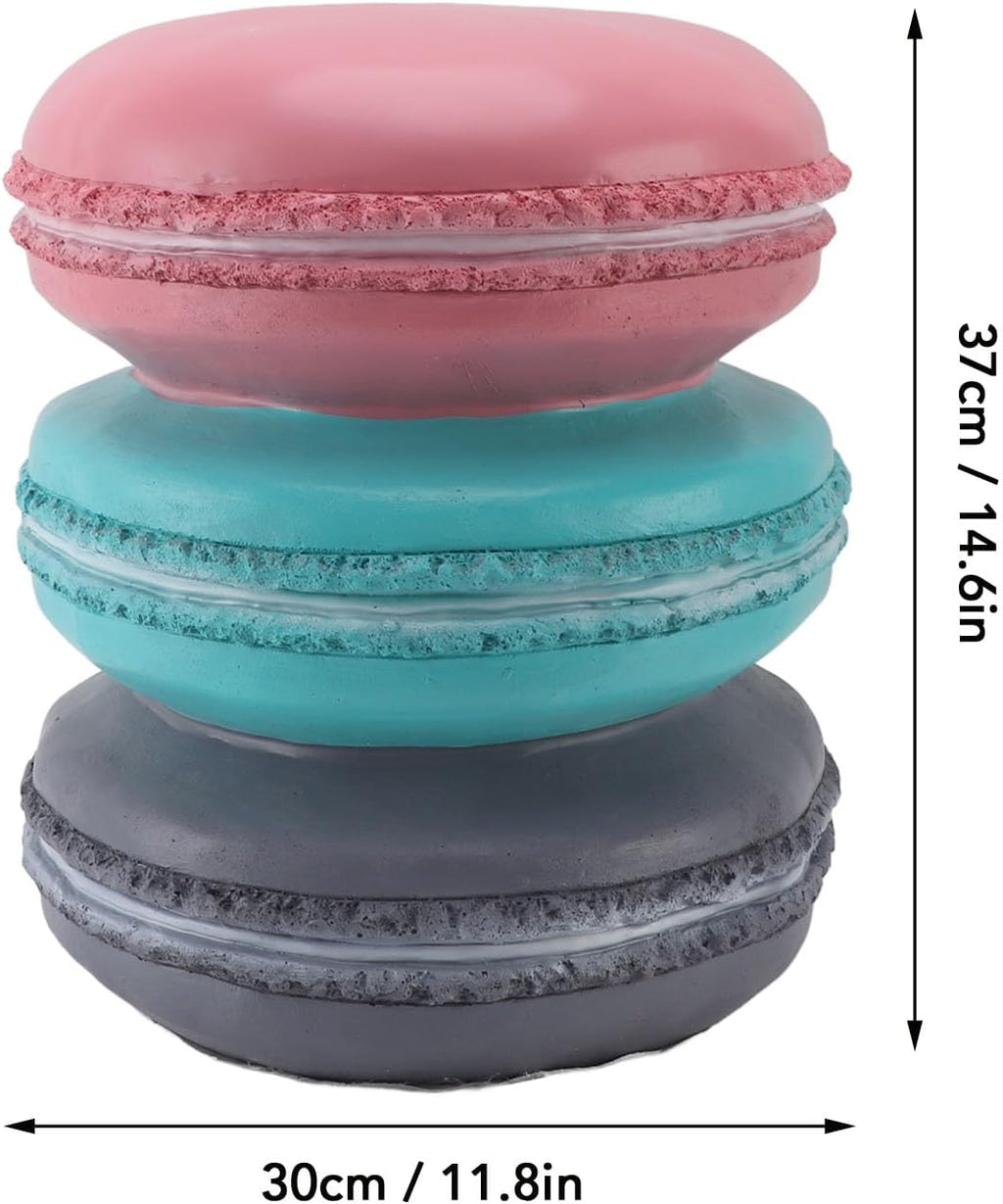 Foot Stool, Cute Shoe Change Stool Dount Shaped Funny Foot Stools Simulated Food Stools Small Ottoman for Living Room Bedroom Macaron Biscuits Shaped