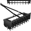 45" 3-Second Hooked Tow Aerator - 400 lbs Capacity Aerators with Galvanized Steel Spikes and Weighted Tray, Rolling Soil Aerators for Tractor/Mower, Farm and Golf Course