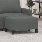 Modern Dark Gray Footstool with Breathable Fabric and Sturdy Plywood Frame, Compact Design for Living Room, Sofa or Recliner