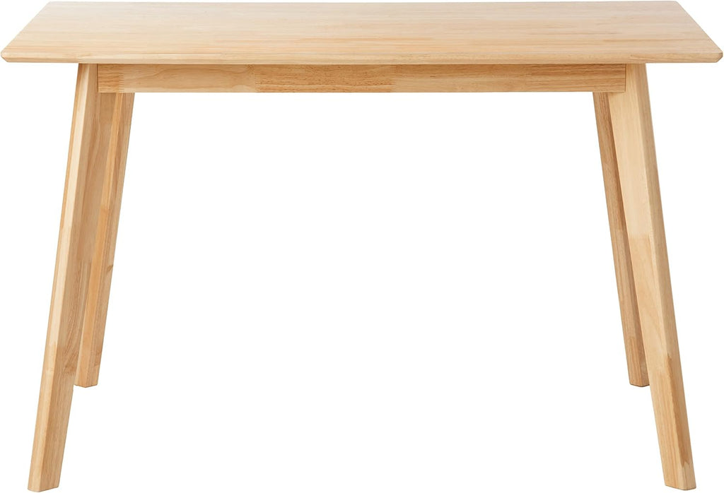 Amazon Basics Certified Sturdy Solid Wood Rectangular Dining Table, Easy Assembly, Kitchen Table, 29.5" D x 47.2" W x 29.5" H, Natural Wood
