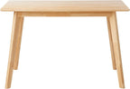 Amazon Basics Certified Sturdy Solid Wood Rectangular Dining Table, Easy Assembly, Kitchen Table, 29.5" D x 47.2" W x 29.5" H, Natural Wood