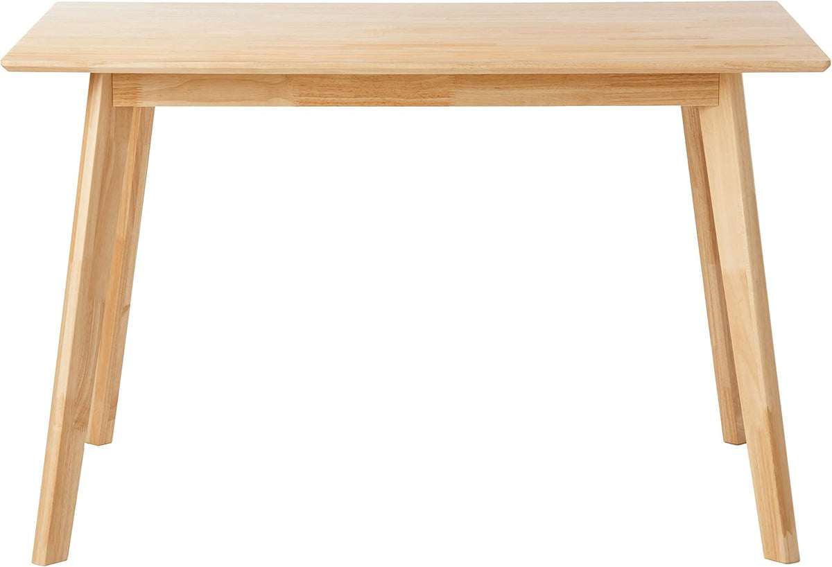 Amazon Basics Certified Sturdy Solid Wood Rectangular Dining Table, Easy Assembly, Kitchen Table, 29.5" D x 47.2" W x 29.5" H, Natural Wood