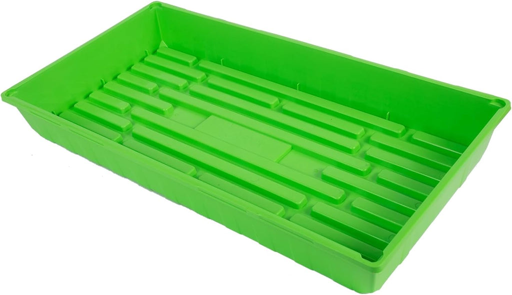 SUNPACK 10" x 20" Mega Plastic Seed Starting Tray, Green, 2.5" (Pack of 10) - No Drainage Holes, Ideal for Greenhouses or Indoor Gardening - Made of Thick, Strong Plastic