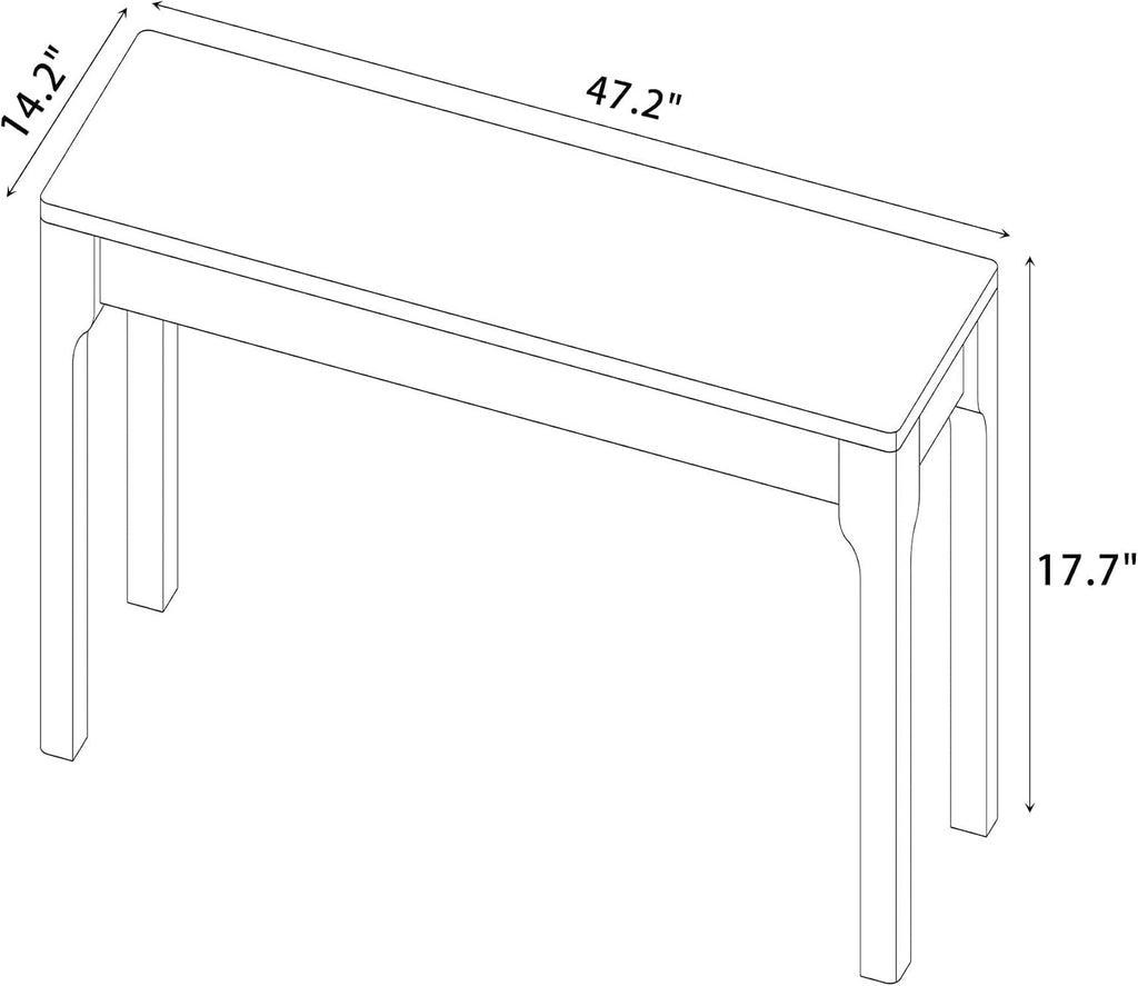 Dining Bench Wood Solid Oak Wooden Bed End＆Entryway Bench for Bedroom Living Room Kitchen(White)