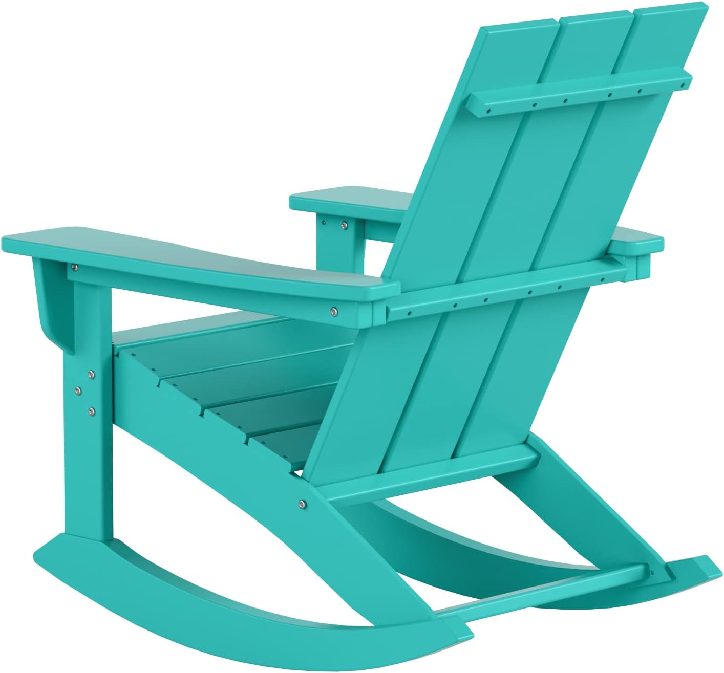 HDPE Shoreside Modern Rocking Poly Adirondack Chair (Set of 4),Turquoise