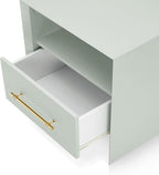 HOMES: Inside + Out Elle Modern 23-inch Rectangular End Table with Drawer and Open Shelf, Wooden Small Nightstand for Living Room, Home Office, Apartment, Small Spaces, Mint Green