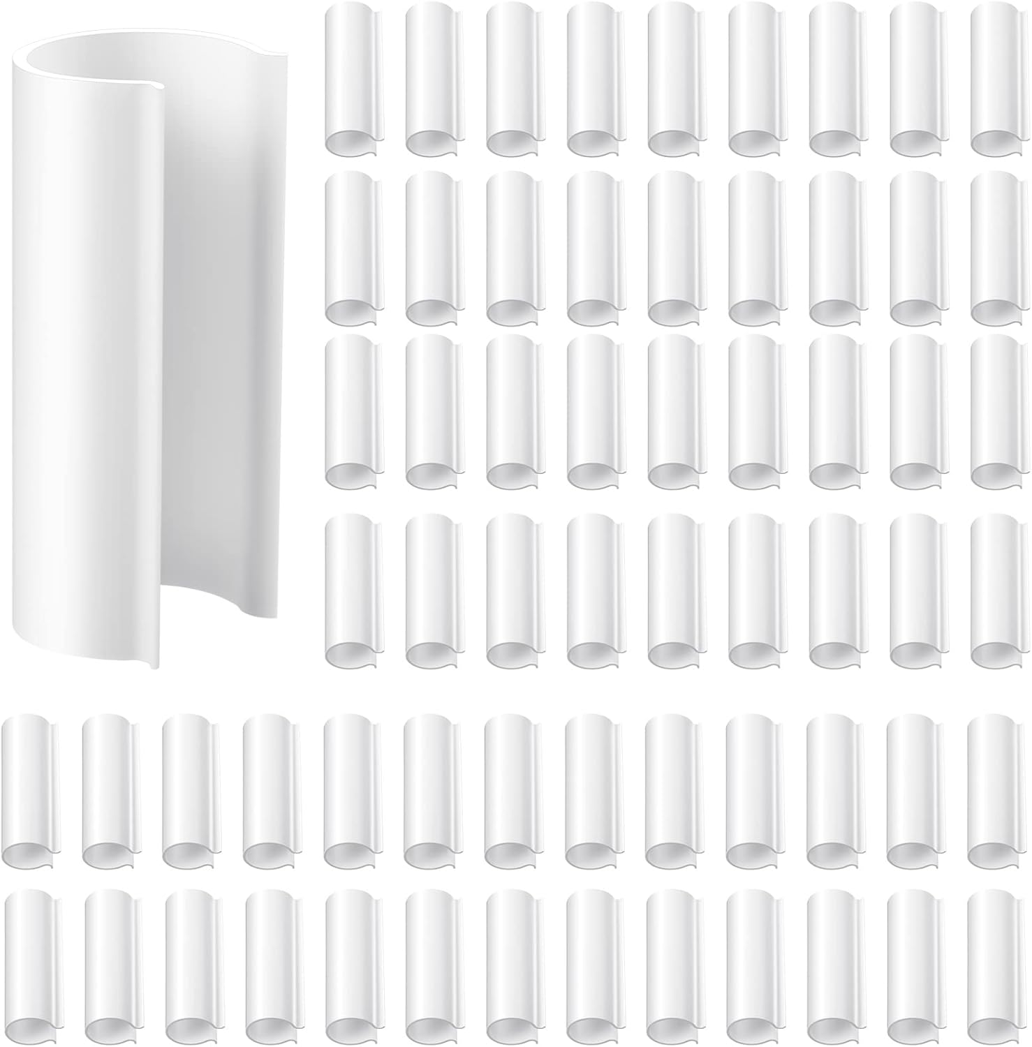 Jetec 64 Pieces Pool Cover Clamps for Above Ground Pools PVC Pipe Clips for Greenhouses, Row Covers, Shelters, Bird Protection, 2.4 Inches Long(3/4 Inch,White)