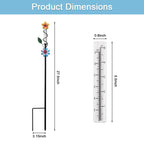 ESTTOP Flower Rain Gauge Outdoor, 5 Inch Glass Tube Freeez-Proof Metal Stake Weather-Resistant Rain Gauge-Lawn and Garden Yard Decor for Accurate Precipitation Measurement