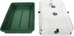 EarlyGrow 95457 24" x 15" x 16.75" Domed Propagator, Green, 3 Side Extenders and Locking Clip Set