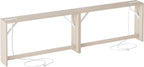 TIQLAB 9.1 Inch Narrow Console Table with Power Outlet,Sofa Table Set of 2，Total Length 94'' Sofa Table Behind Couch，for Entryway&Living Room, Light Walnut