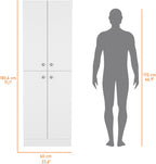 Pantry Cabinet with 4 Doors and 5 Hidden Shelves
