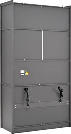 Kitchen Pantry Cabinet, Freestanding Tall Cupboard Storage Cabinet with Power Outlets, Adjustable Shelves and Door Shelves for Living Room, Kitchen (Grey)
