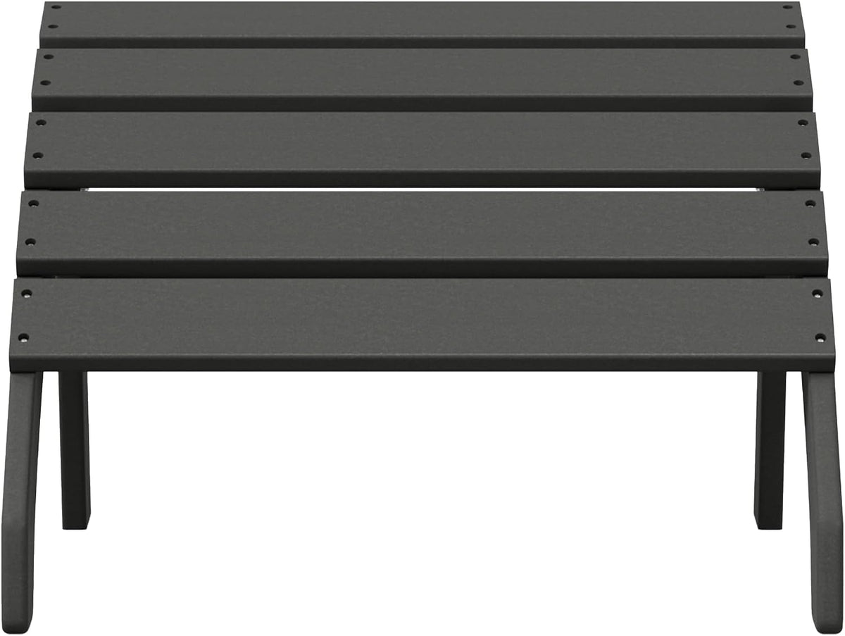 WestinTrends Dylan Outdoor Patio HDPE Adirondack Ottoman Footrest, Gray