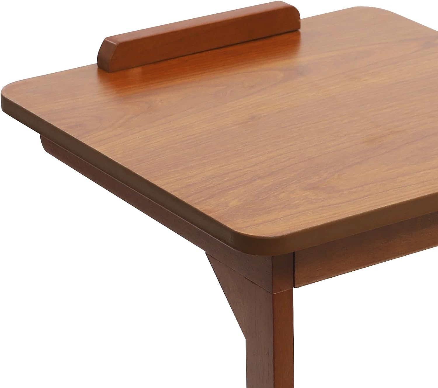 Mobile C-Shaped End Table,C Shaped Table for Couch with Concealed Storage Compartment,C Table with Lockable Wheels,55.12Lbs Load Adjustable Desktop Wooden Couch Table for Living Room,Bedroom (Walnut)