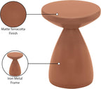 Meridian Furniture 99026Terracotta-ET Anika Collection Modern | Contemporary Side Table with Matte Terracotta Finish Iron Metal, 14.5" W x 14.5" D x 19" H, Terracotta