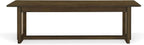 Merax Rustic Rubber Wood 59.06''L Rectangular Dining Bench with Rattan Accents Legs, Large Rectangular Kitchen Bench Fits up to 3 People, Easy Assemble, Walnut