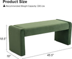 Velvet Entryway Bench End of Bed Bench Upholstered Modern Window Bench Comfy Ottoman for Dining Room/Bedroom/Living Room/Hallway/Indoor (Olive Green)