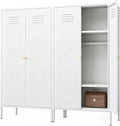 Metal Storage Cabinets with Magnetic Doors, Steel Locker with Adjustable Shelf, Locker Storage Cabinets for Garage, Office