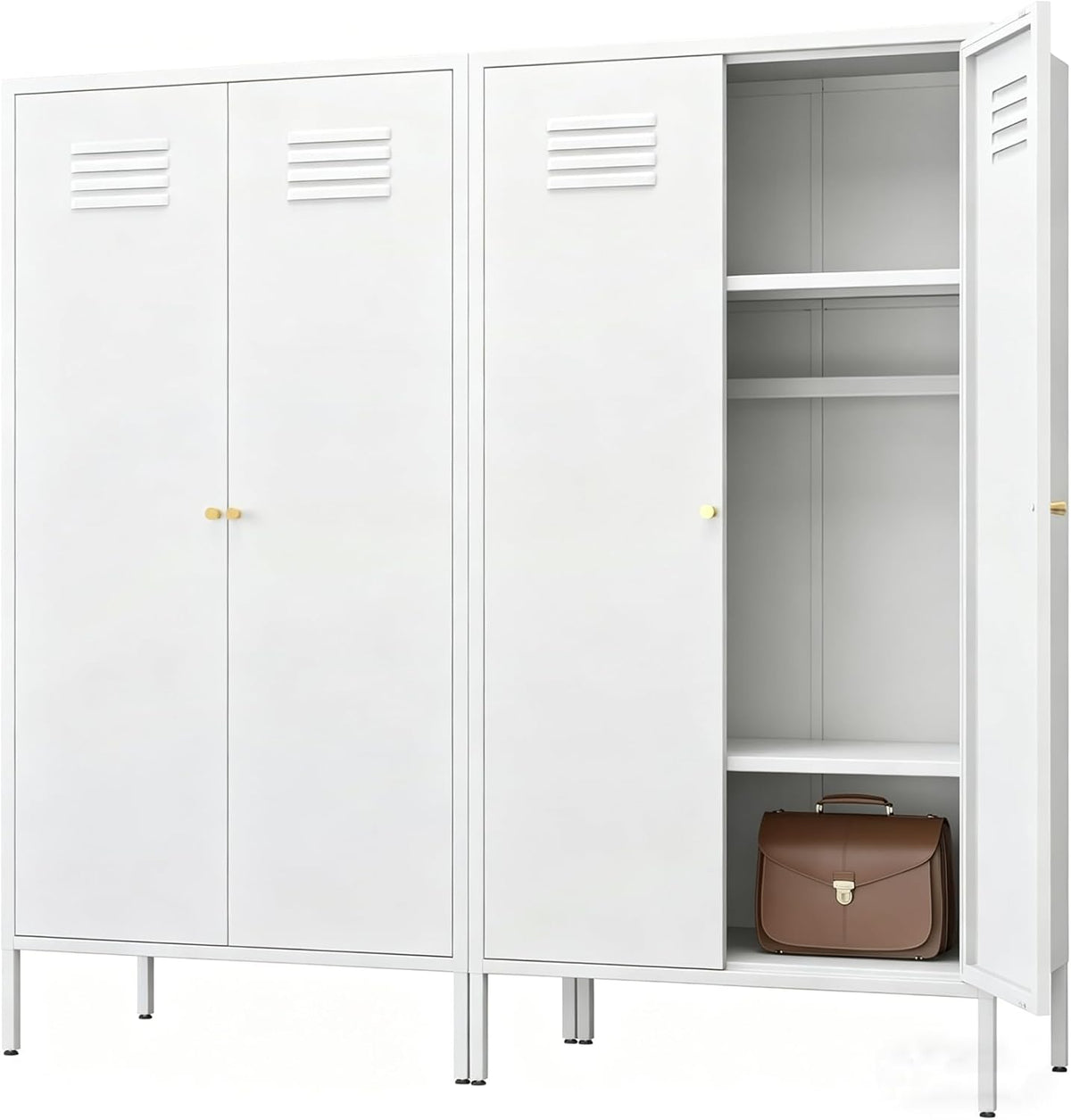 Metal Storage Cabinets with Magnetic Doors, Steel Locker with Adjustable Shelf, Locker Storage Cabinets for Garage, Office