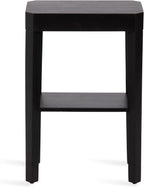 Kate and Laurel Talcott Modern Rectangle Wood Side Table, 16 x 10 x 25, Black, Transitional Decorative Two-Tier End Table for Use as a Bedroom Nightstand or Living Room Accent