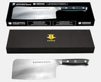 KANKA 7 inch Meat Cleaver Knife – Professional Knife for BBQ & Kitchen, Ergonomic Handle Stainless Steel Butcher for Meat, Fish & Bone Cutting - Heavy Duty Chef Chopper Razor Sharp & Rust-Resistant