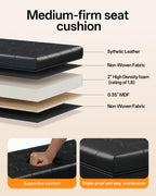 ABHENG Synthetic leather Storage ottoman bench with legs,43.5”W x 15.7”D x 15.7”H,metal frame end of bed bench hold up to 770 LB,Large Storage Chest hold up to 770 LB,Black UASND622B