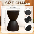 Hourglass Shaped Stool, Modern Side Table Round End Table Stool Attracting Attention Shoe Changing Home Use 43x30cm (Black)