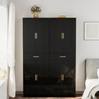 71" Tall Kitchen Pantry Storage Cabinet with 4 Doors & Drawer, Adjustable Shelves, Farmhouse Cupboard, Freestanding Cabinet with Door Shelves for Dining Room/Living Space, Black
