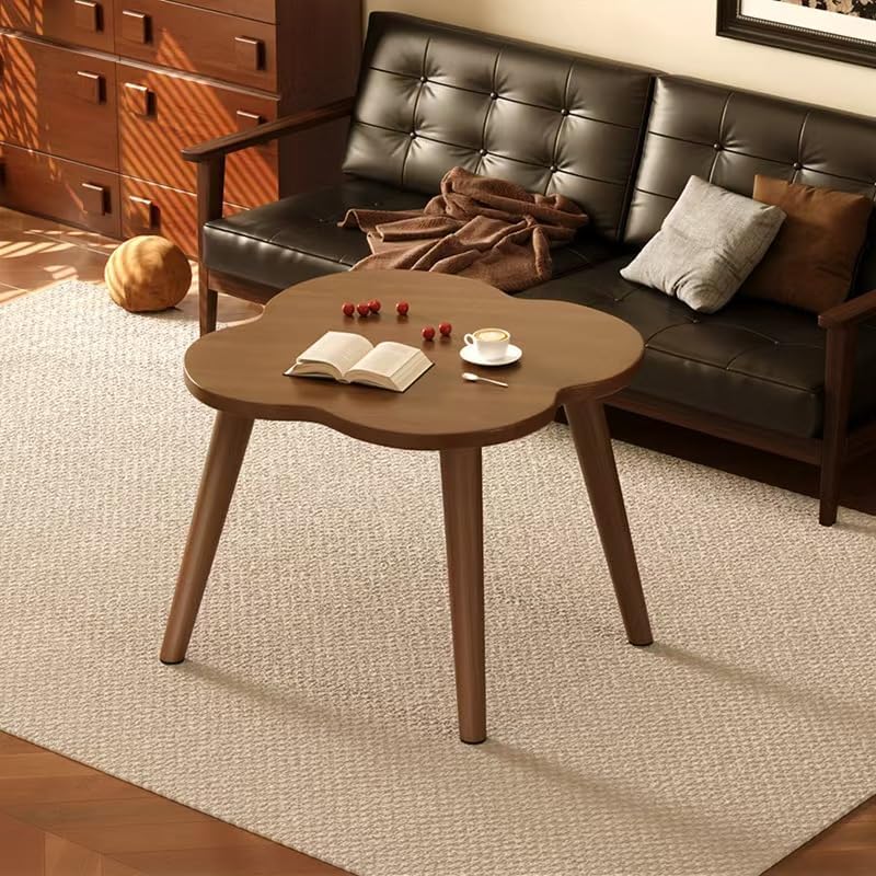BARENNSU Round End Table Small Side Tables Sofa Table for Small Spaces, Living Room, Bedroom, Stable Frame, Easy Assembly, Rustic Brown
