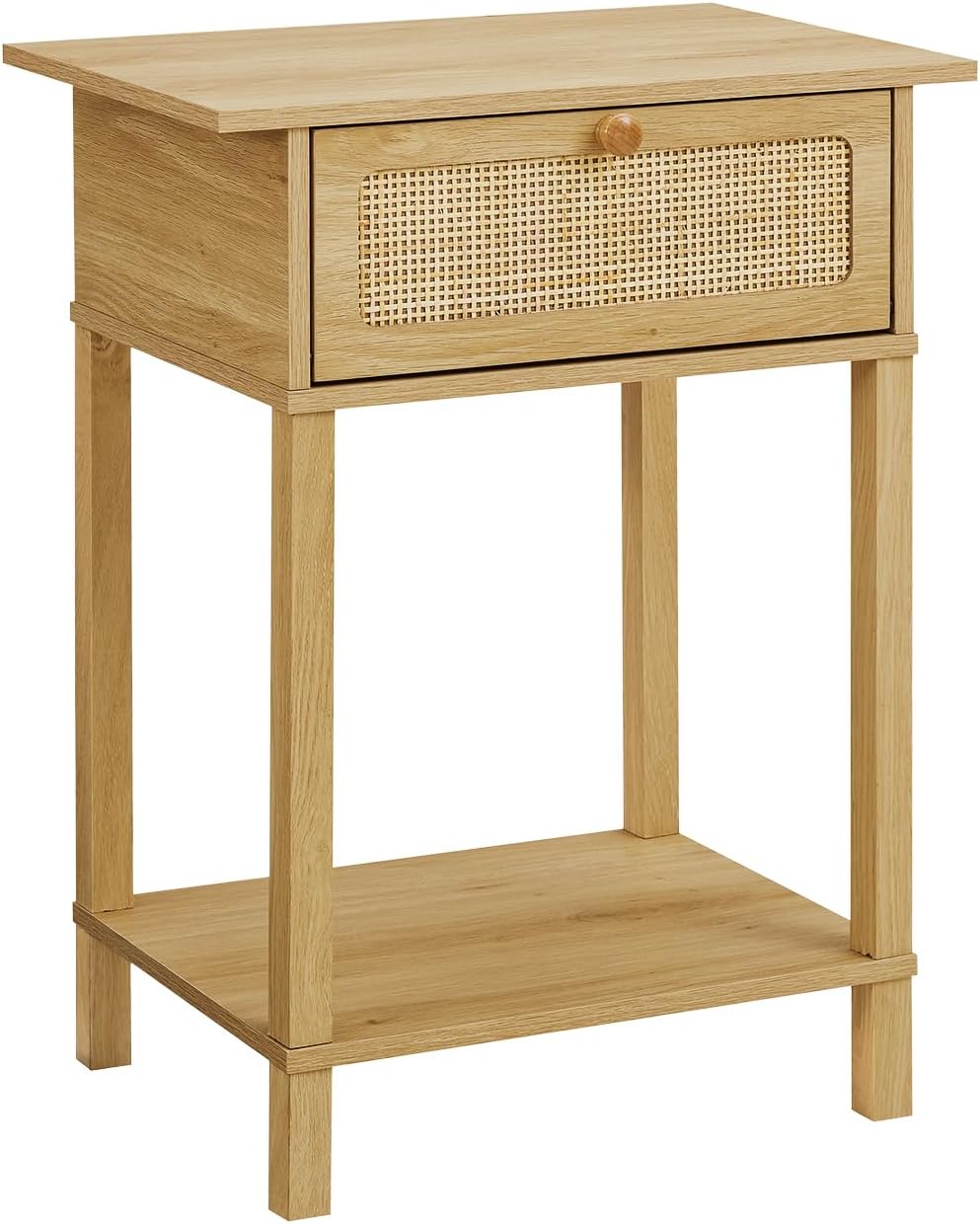 Monarch Specialties I 3842 Accent Table, 2 Tier, End, Nightstand, Side Table, Bedroom, Living Room, Natural Laminate